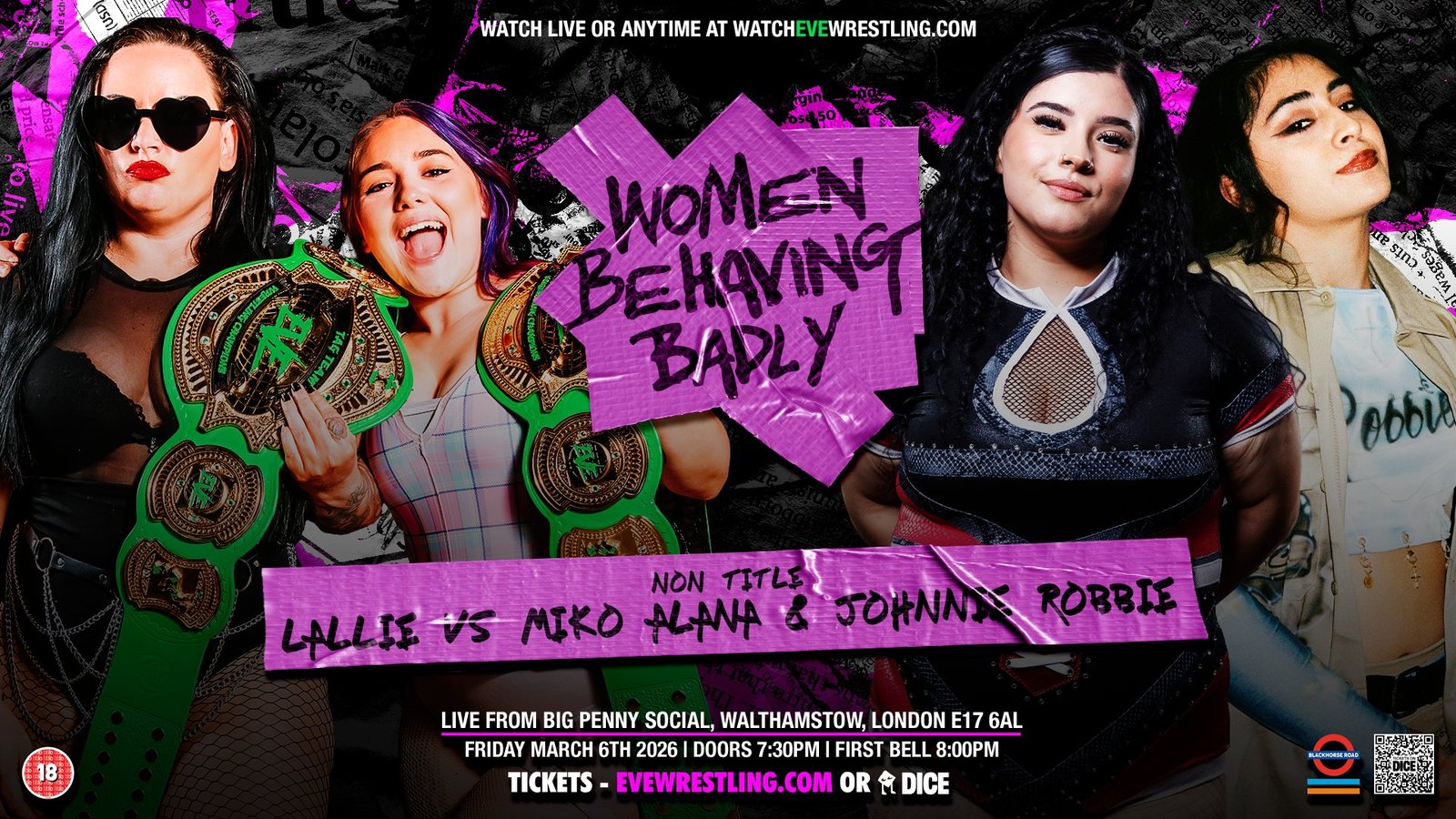 Pro Wrestling EVE Wrestle Queendom Sold Out; More Matches For Women Behaving Badly